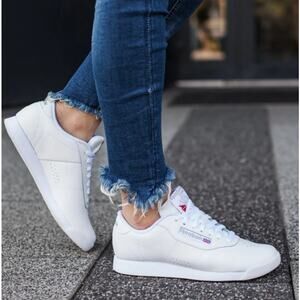 Reebok Princess Classic Sport Casual Sneaker Shoes White Womens Size 9.5